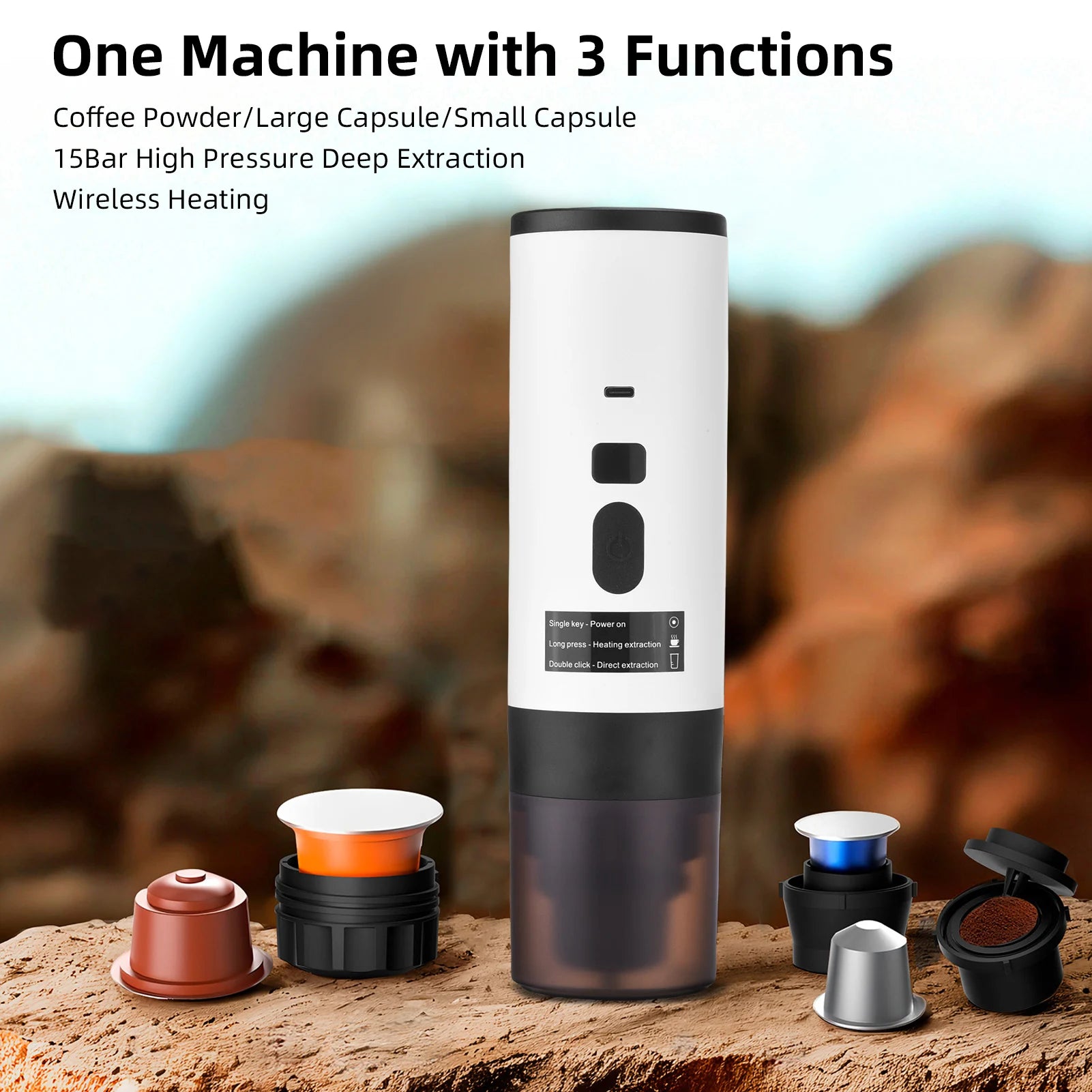 New Portable Coffee Maker  3-in-1 System Journey Brew™ Digital Display